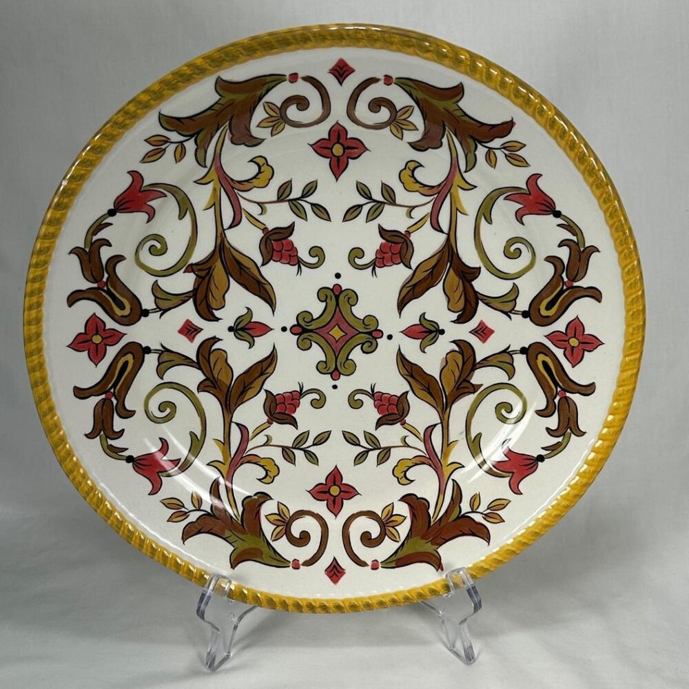 colorful Pier 1 ORALIA weighty porcelain serving plate
